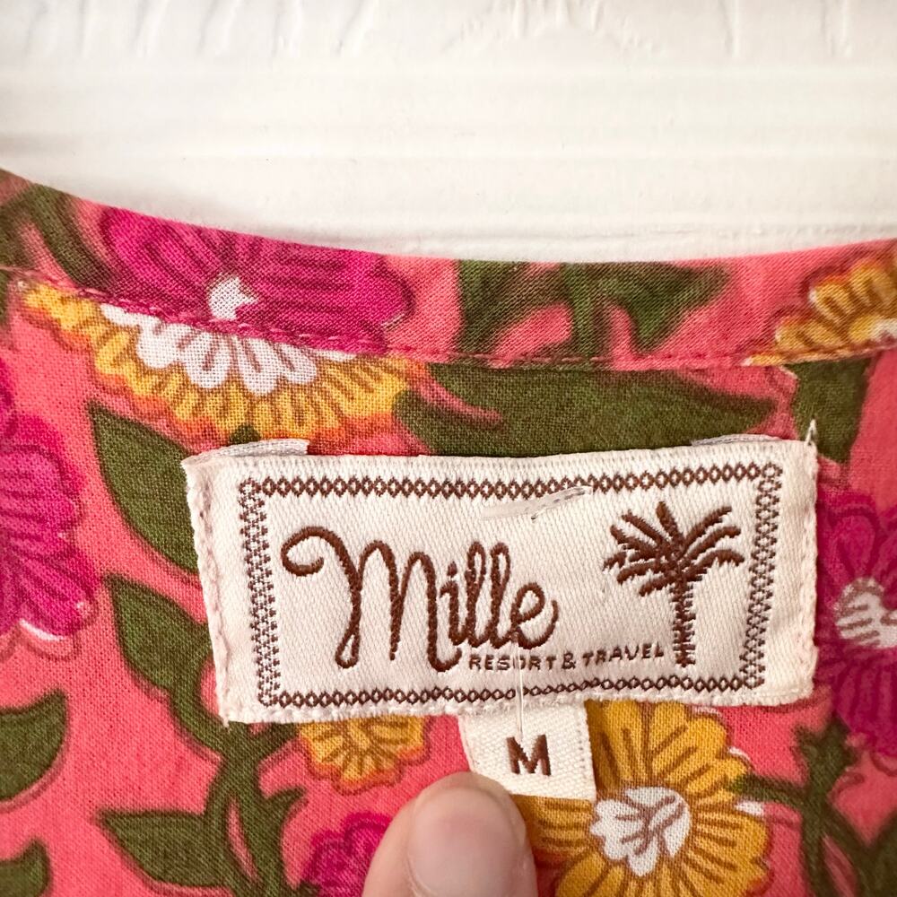 Mille Resort & Travel Passionfruit Saffron Midi Dress Orange Floral Print Medium - Picture 6 of 11